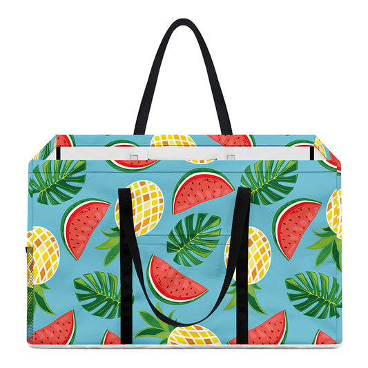 Tropical Watermelon And Pineapple Print Utility Tote Bag