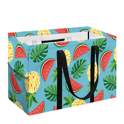 Tropical Watermelon And Pineapple Print Utility Tote Bag