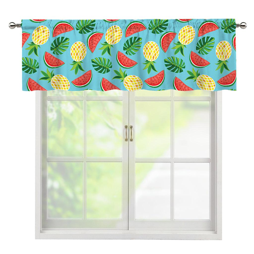 Tropical Watermelon And Pineapple Print Window Valance