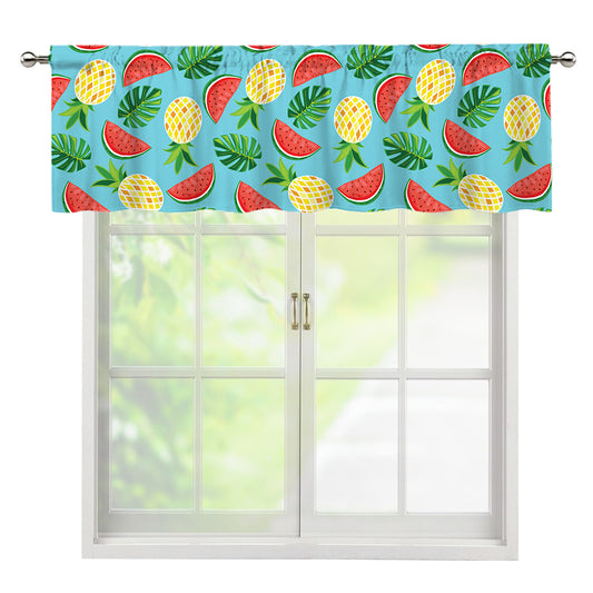 Tropical Watermelon And Pineapple Print Window Valance