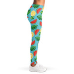 Tropical Watermelon And Pineapple Print Women's Leggings