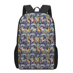 Tropical Zebra Giraffe Pattern Print 17 Inch Backpack