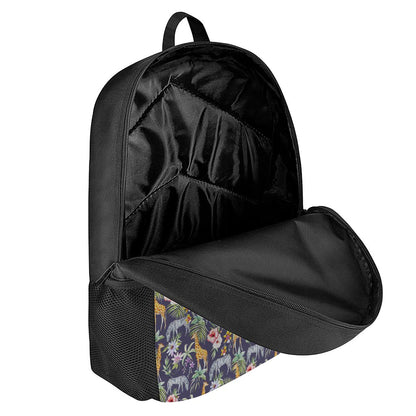 Tropical Zebra Giraffe Pattern Print 17 Inch Backpack