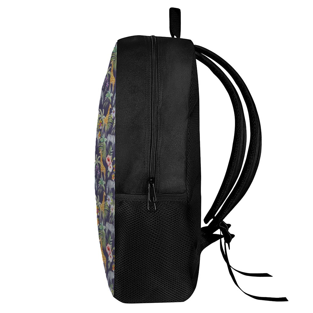 Tropical Zebra Giraffe Pattern Print 17 Inch Backpack