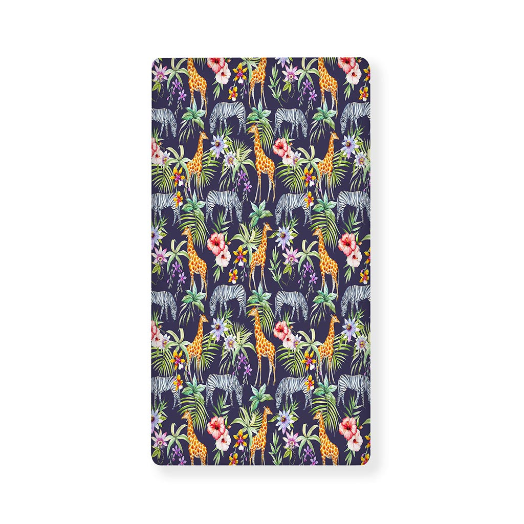 Tropical Zebra Giraffe Pattern Print Baby Crib Sheet