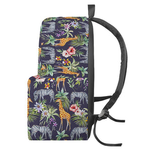 Tropical Zebra Giraffe Pattern Print Backpack