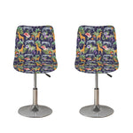 Tropical Zebra Giraffe Pattern Print Bar Stool Covers