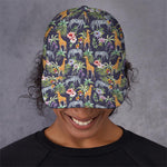 Tropical Zebra Giraffe Pattern Print Baseball Cap