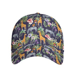 Tropical Zebra Giraffe Pattern Print Baseball Cap