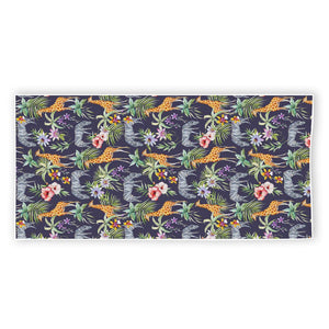 Tropical Zebra Giraffe Pattern Print Beach Towel