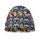 Tropical Zebra Giraffe Pattern Print Beanie