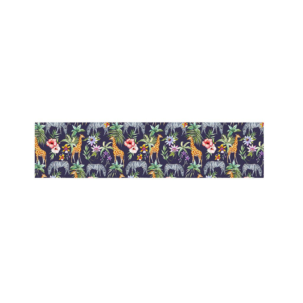 Tropical Zebra Giraffe Pattern Print Bed Runner