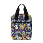 Tropical Zebra Giraffe Pattern Print Bible Tote Bag