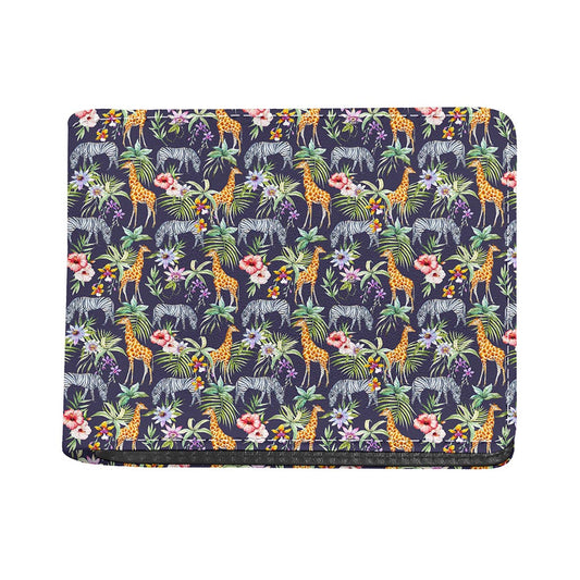 Tropical Zebra Giraffe Pattern Print Bifold Wallet