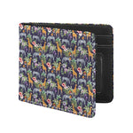 Tropical Zebra Giraffe Pattern Print Bifold Wallet