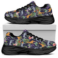 Tropical Zebra Giraffe Pattern Print Black Chunky Shoes
