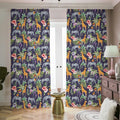Tropical Zebra Giraffe Pattern Print Dimout Pencil Pleat Curtains