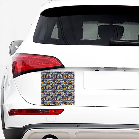 Tropical Zebra Giraffe Pattern Print Car Sticker