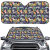 Tropical Zebra Giraffe Pattern Print Car Windshield Sun Shade