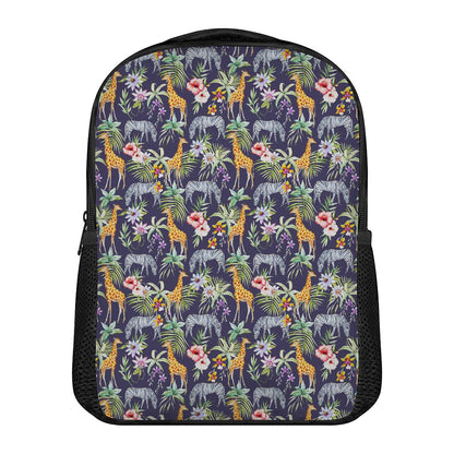 Tropical Zebra Giraffe Pattern Print Casual Backpack