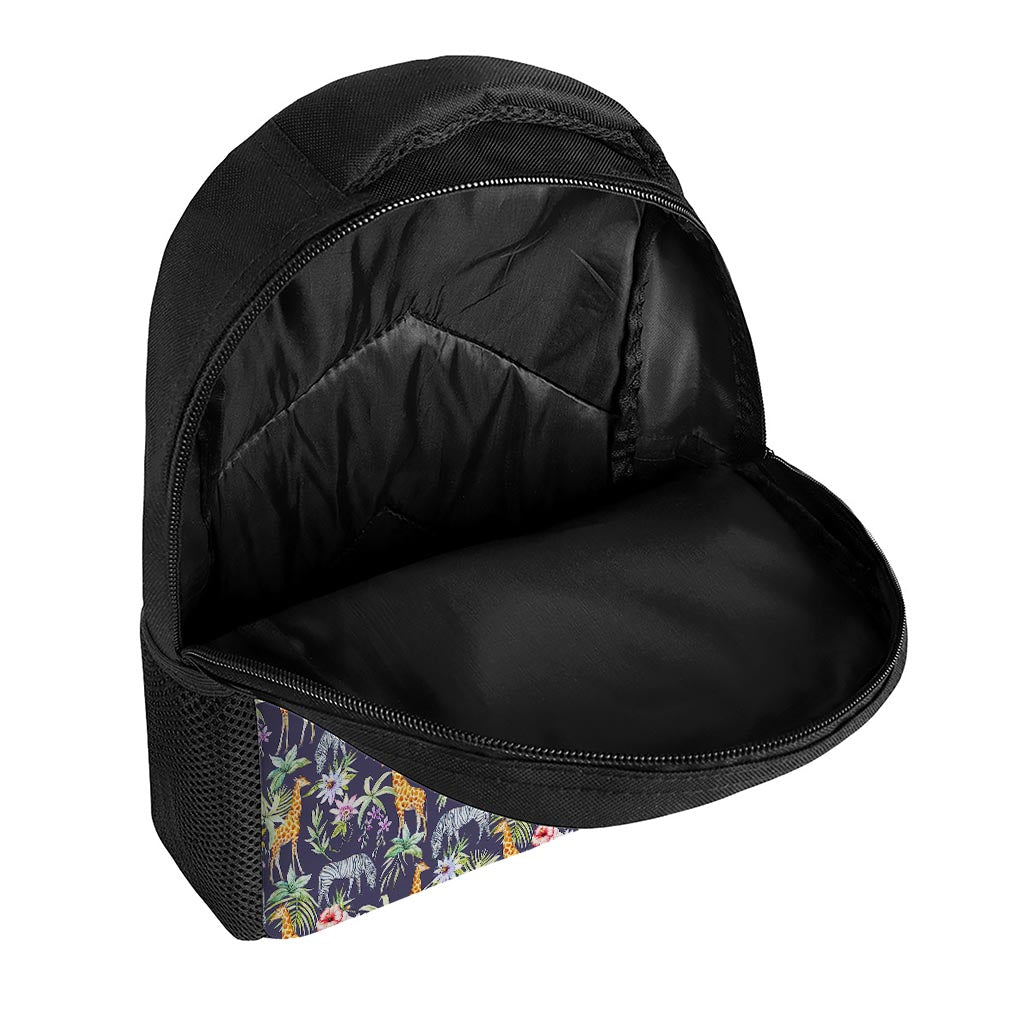 Tropical Zebra Giraffe Pattern Print Casual Backpack