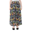 Tropical Zebra Giraffe Pattern Print Chiffon Maxi Skirt