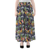 Tropical Zebra Giraffe Pattern Print Chiffon Maxi Skirt