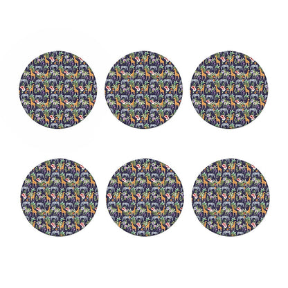 Tropical Zebra Giraffe Pattern Print Coaster Set