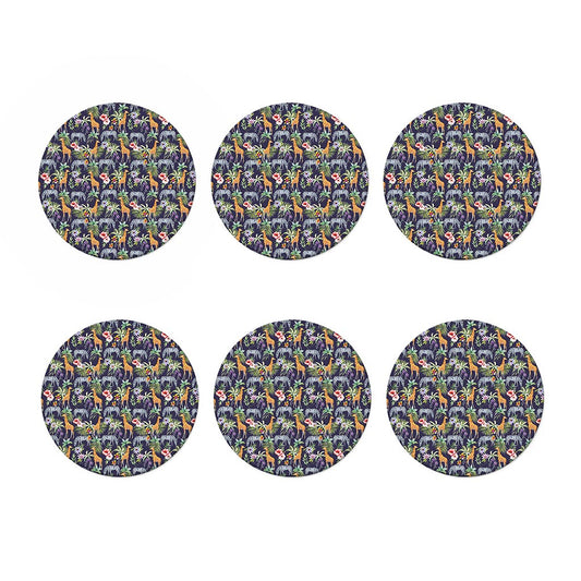 Tropical Zebra Giraffe Pattern Print Coaster Set