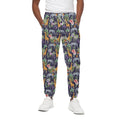 Tropical Zebra Giraffe Pattern Print Cotton Sweatpants