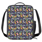 Tropical Zebra Giraffe Pattern Print Crossbody Lunch Bag