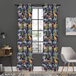 Tropical Zebra Giraffe Pattern Print Curtain