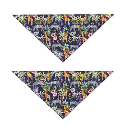 Tropical Zebra Giraffe Pattern Print Dog Bandana