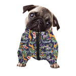 Tropical Zebra Giraffe Pattern Print Dog Zip Up Jacket
