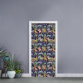 Tropical Zebra Giraffe Pattern Print Door Sticker