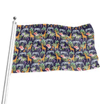 Tropical Zebra Giraffe Pattern Print Flag