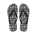 Tropical Zebra Giraffe Pattern Print Flip Flops