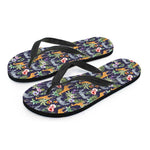 Tropical Zebra Giraffe Pattern Print Flip Flops