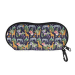 Tropical Zebra Giraffe Pattern Print Glasses Case
