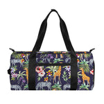 Tropical Zebra Giraffe Pattern Print Gym Bag