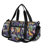 Tropical Zebra Giraffe Pattern Print Gym Bag