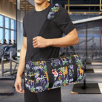 Tropical Zebra Giraffe Pattern Print Gym Bag