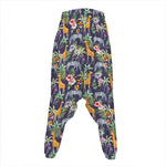 Tropical Zebra Giraffe Pattern Print Hammer Pants