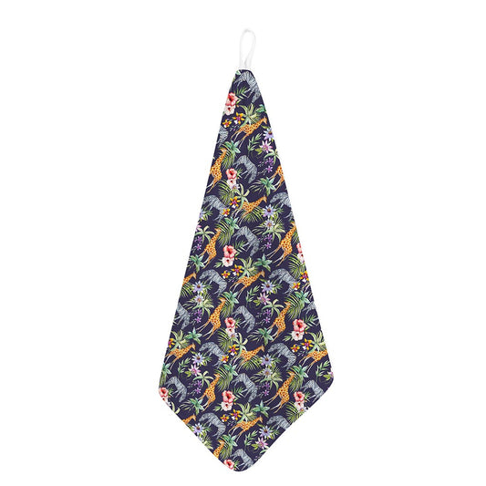 Tropical Zebra Giraffe Pattern Print Hand Towel