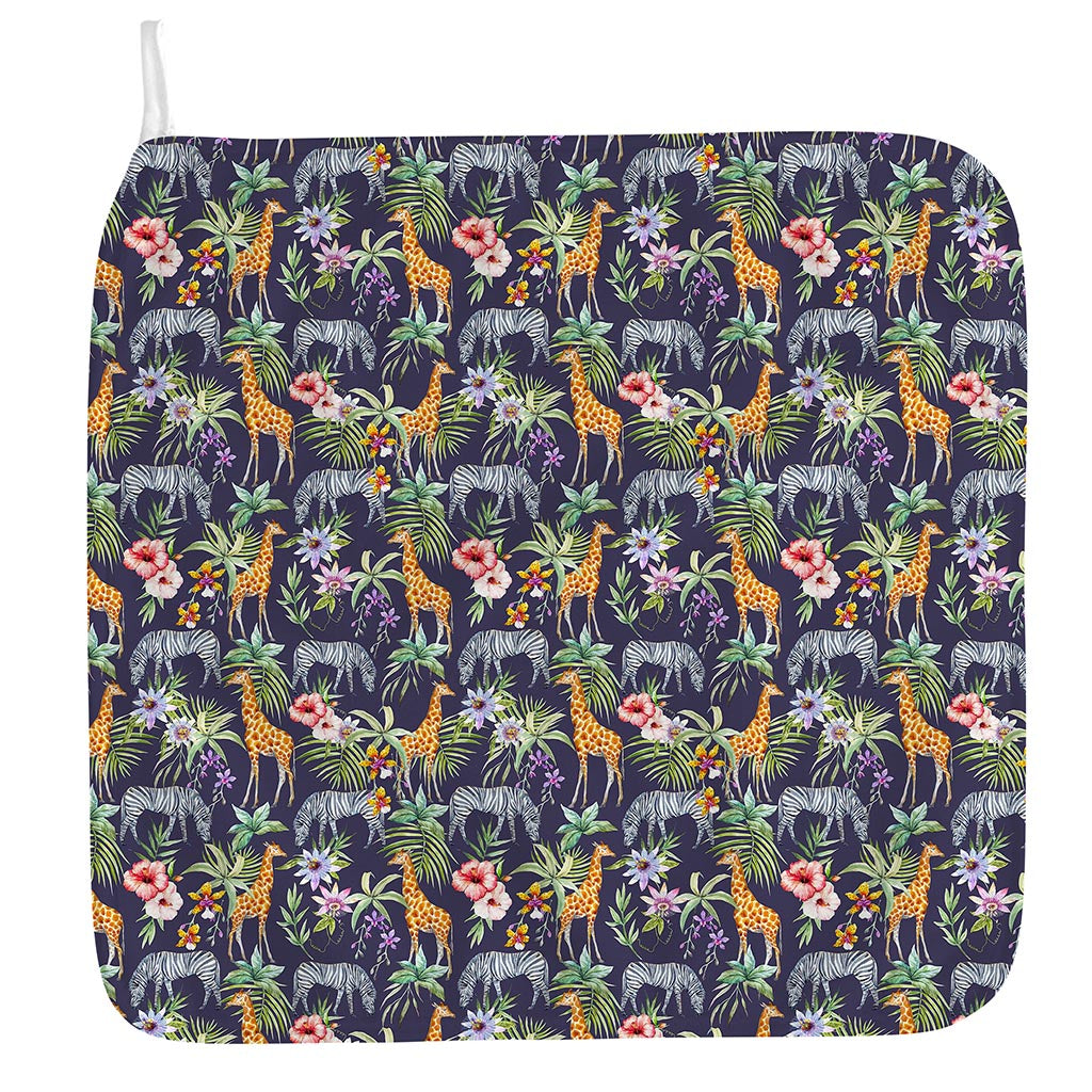 Tropical Zebra Giraffe Pattern Print Hand Towel