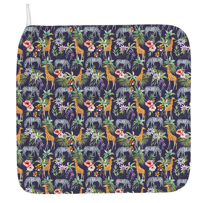 Tropical Zebra Giraffe Pattern Print Hand Towel