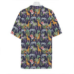 Tropical Zebra Giraffe Pattern Print Hawaiian Shirt