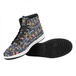 Tropical Zebra Giraffe Pattern Print High Top Leather Sneakers