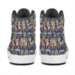 Tropical Zebra Giraffe Pattern Print High Top Leather Sneakers