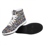 Tropical Zebra Giraffe Pattern Print High Top Leather Sneakers